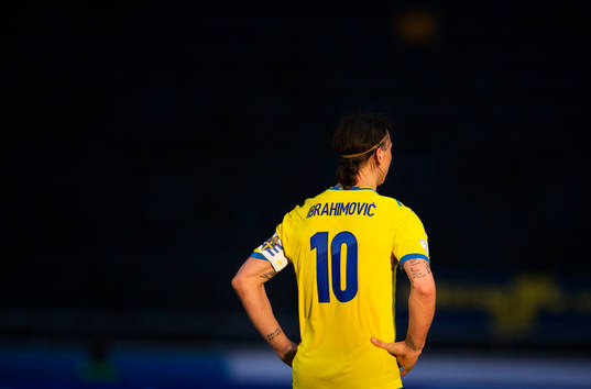 Sveriges Zlatan Ibrahimovic i matchen mellan Sverige och