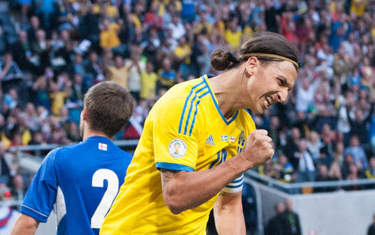 1-0 Zlatan Ibrahimovic, Sverige, jubel