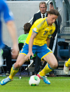 Erik Hamrén, förbundskapten och Zlatan Ibrahimovic,