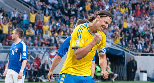 1-0 Zlatan Ibrahimovic, Sverige