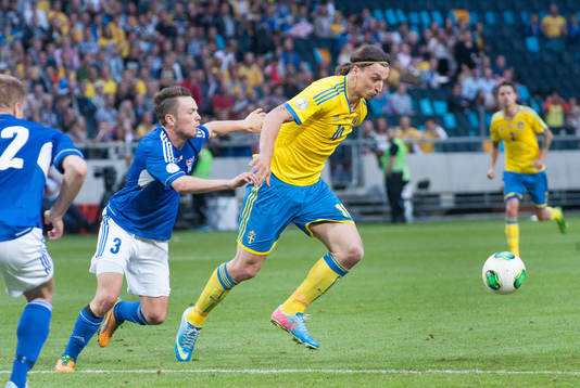 Zlatan Ibrahimovic, Sverige, mot Viljormur Davidsen,