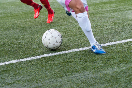 Fot, fötter, boll, konstgräs, fotbollsskor, Nike,