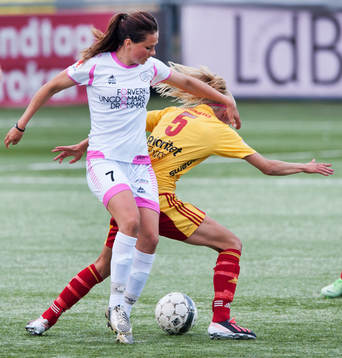 Sara Björk Gunnarsdottir, Malmö och Line Röddik Hansen,