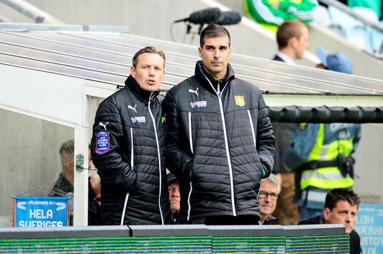 Thomas Askebrand, tränare och Dime Jankulovski,