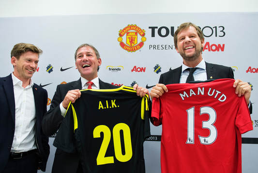 Jesper Blomqvist, Bryan Robson och Thomas Edselius, vd AIK