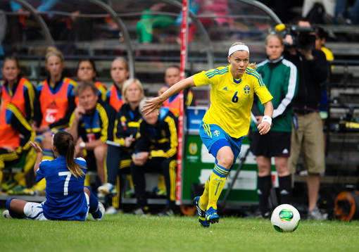 Sveriges Sara Thunebro i träningslandskampen mellan