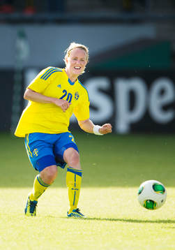 Sveriges Marie Hammarström i träningslandskampen mellan