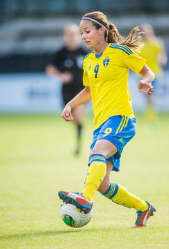 Sveriges Kosovare Asllani i träningslandskampen mellan
