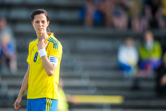 Sveriges Lotta Schelin i träningslandskampen mellan