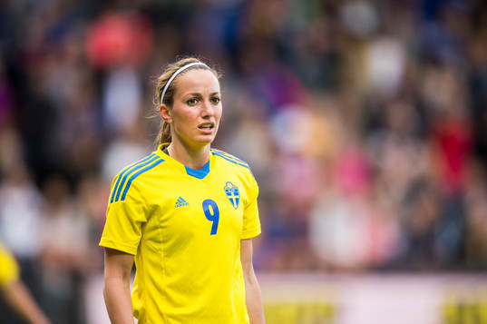 Sveriges Kosovare Asllani i träningslandskampen mellan