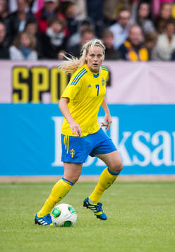 Sveriges Lisa Dahlkvist i träningslandskampen mellan