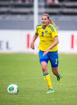 Sveriges Charlotte Rohlin i träningslandskampen mellan