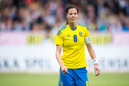 Sveriges Lotta Schelin i träningslandskampen mellan