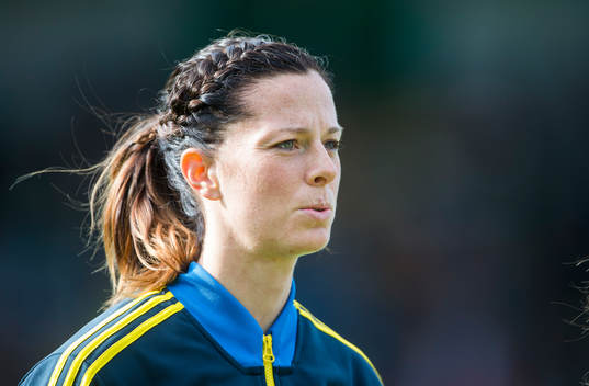 Sveriges Lotta Schelin i träningslandskampen mellan