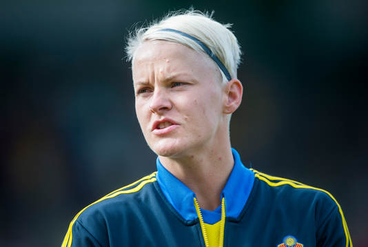 Sveriges Nilla Fischer i träningslandskampen mellan