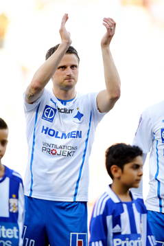 Norrköpings Gunnar Heidar Thorvaldsson i matchen mellan
