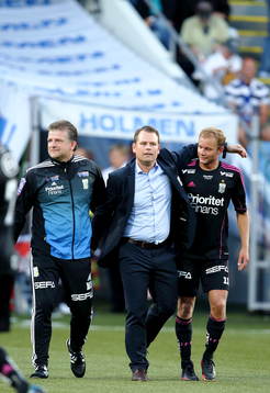 Göteborgs tränare Mikael Stahre och målgörare