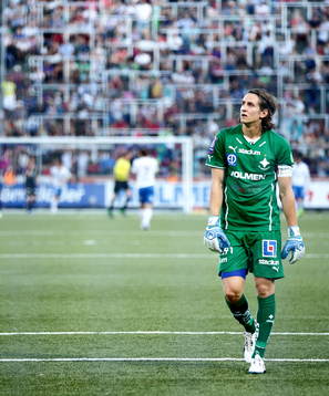Norrköpings målvakt David Mitov Nilsson deppar