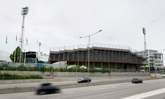 Generell vy över Söderstadion innan matchen mellan