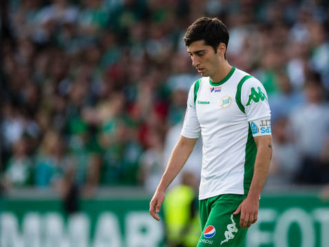 Hammarbys Nahir Besara ser deppig ut i matchen mellan
