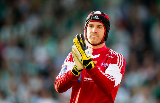 Ängelholms målvakt Matt Pyzdrowski i matchen mellan