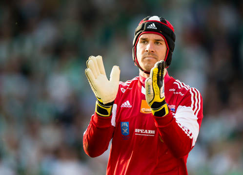 Ängelholms målvakt Matt Pyzdrowski i matchen mellan