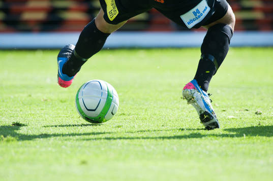 Fot, voll, gräs, bollkontroll, fotbollsskor, Nike