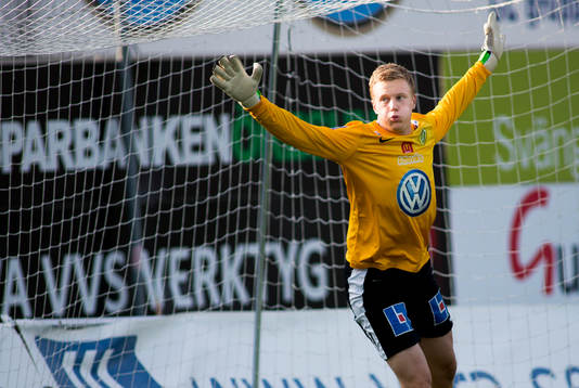 Jönköpings målvakt Niklas Helgesson i matchen mellan
