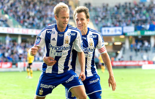 IFK Göteborgs Robin Söder och Tobias Hysén jublar