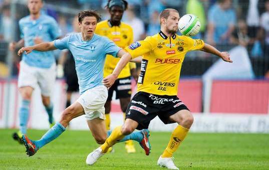 Malmö FFs Simon Thern och Elfsborgs Joackim Jörgensen