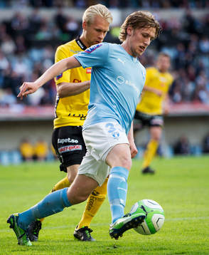 Elfsborgs Johan Larsson och Malmö FFs Emil Forsberg