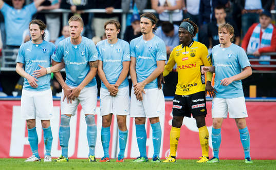 Malmö FF bildar mur med Erik Friberg, Pontus Jansson,