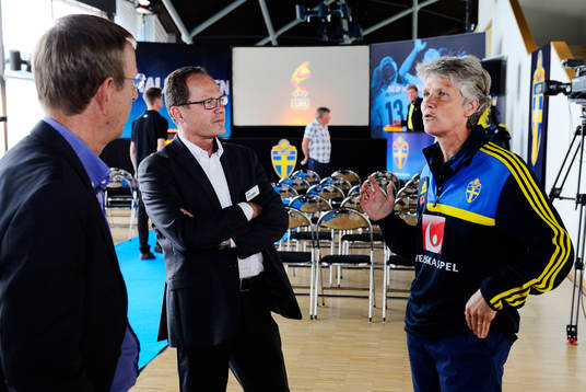 Pelle Hansson, sponsoransvarig på Volvo, och Sveriges