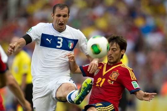 Giorgio Chiellini / David SILVA - 27.06.2013 - Espagne /