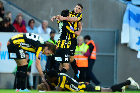 Häckens Moestafa El Kabir gör 2-0 och jublar