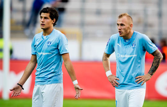 Malmö FFs Miiko Albornoz och Magnus Eriksson är