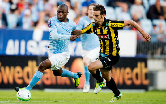 Malmö FFs Tokelo Rantie Häckens Björn Anklev