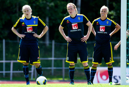 Sveriges Lisa Dahlkvist, Marie Hammarström och Caroline