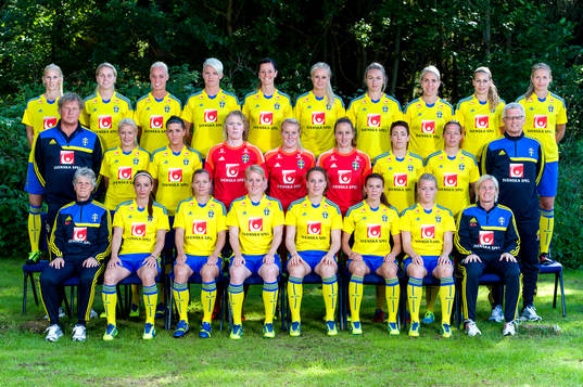 Bläddra bland fler bilder av Fotboll, Damlandslaget, Lagbild och porträtt