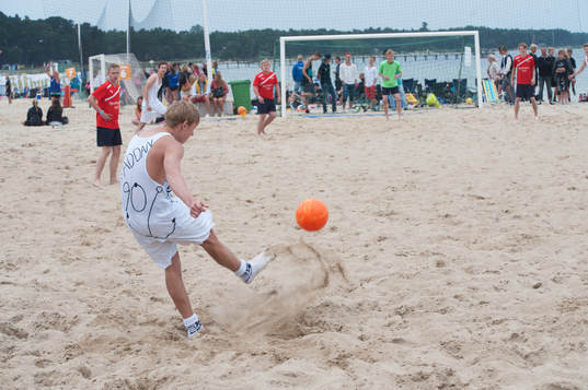 Sand, frispark, beachsoccerplan, boll