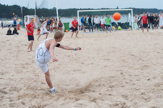 Sand, frispark, beachsoccerplan, boll