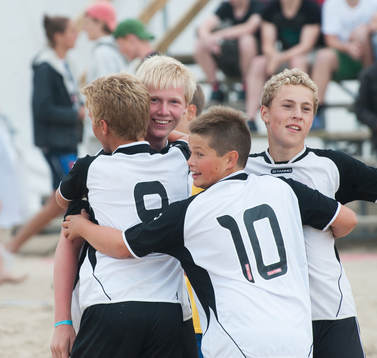 Sand, beachsoccerplan, jubel