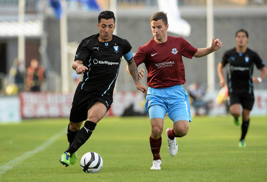 4 July 2013; Jiloan Hamad, Malmö FF, in action against