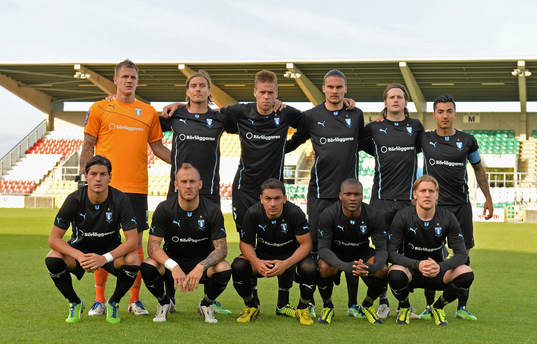 4 July 2013; The Malmö FF team. UEFA Europa League, First
