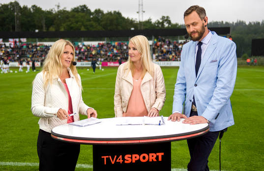 Anna Brolin, Hanna Marklund och Olof Lundh i TV4 Sports