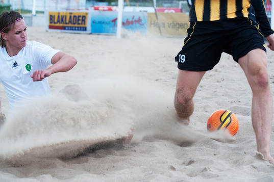 SM, IFK Hässleholm - Limhamn/Bunkeflo, sand, fot, boll,