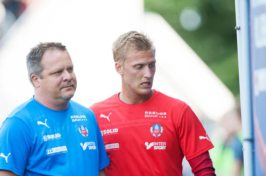Roar Hansen, tränare, Helsingborg och Pär Hansson,