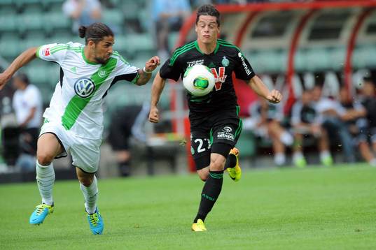 Bläddra bland fler bilder av Fotboll, Valais Cup, Wolfsburg - Saint Etienne