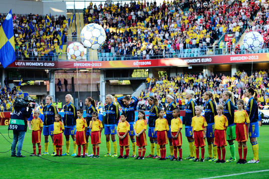 Sveriges lag innan matchen mellan Sverige och Danmark