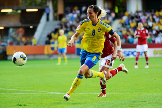 Sveriges Lotta Schelin i matchen mellan Sverige och Danmark